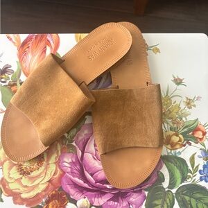 Johnny Was Tan Suede Sandals